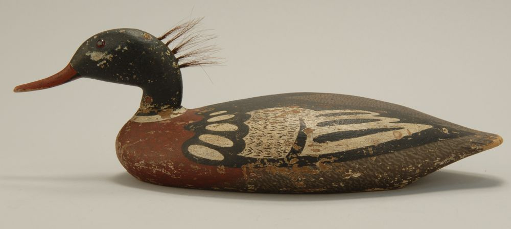 RED BREASTED MERGANSER DRAKE DECOY From Martha s Vineyard Horsehair