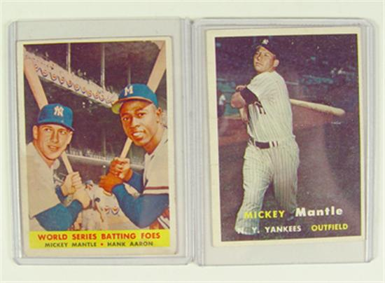 Topps Baseball Cards 1957 Topps Mickey Mantle 95 G condition