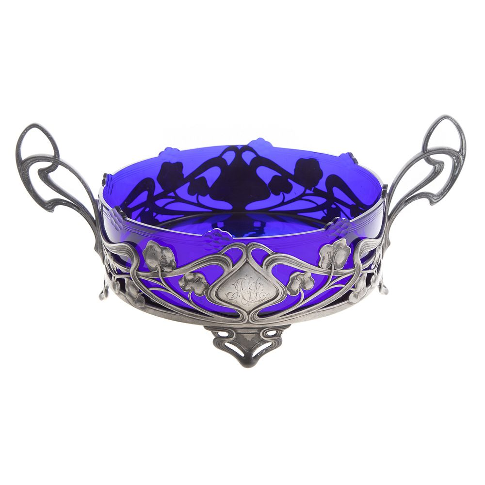 WMF Art Nouveau Pewter Center Bowl Early 20th century double