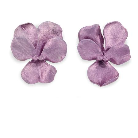 Pair of Purple Titanium Pansy Earclips JAR Estimate 1 500
