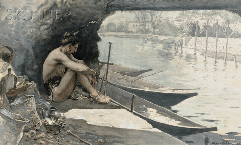 Eric L Frederic Pape American 1870 1938 Looked Gloomily Into