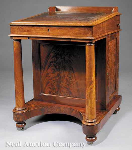 An American Late Classical Mahogany Davenport Desk early 19th c