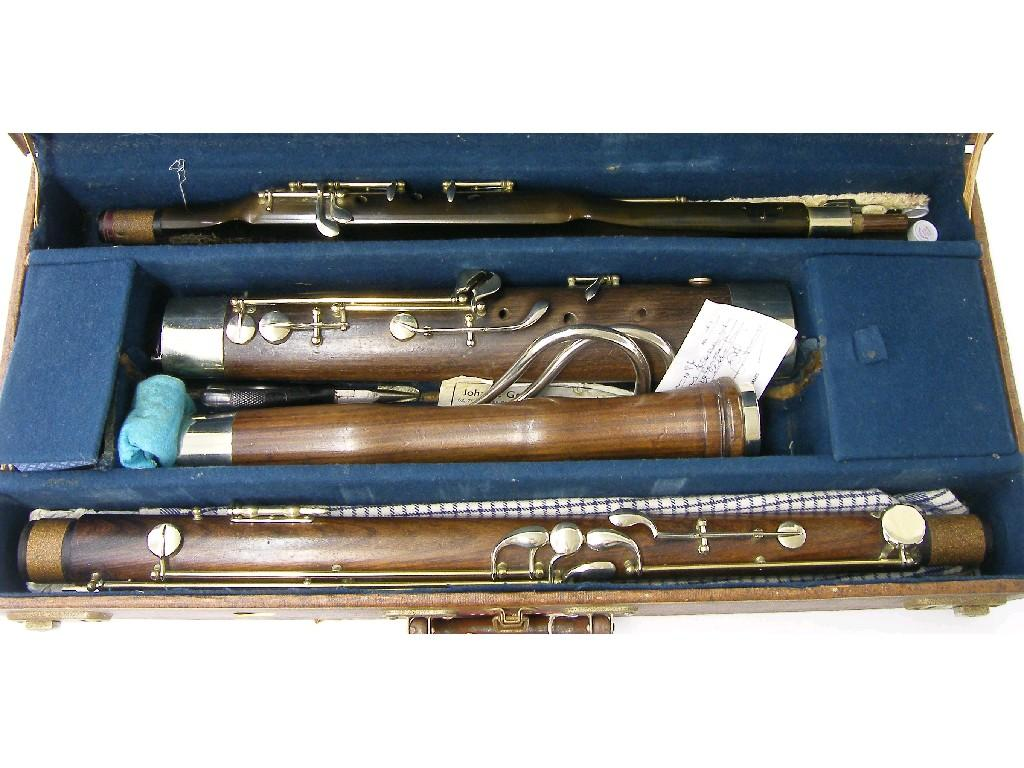 20th century bassoon stamped Excelsior Sonorous Class Hawkes Son Makers