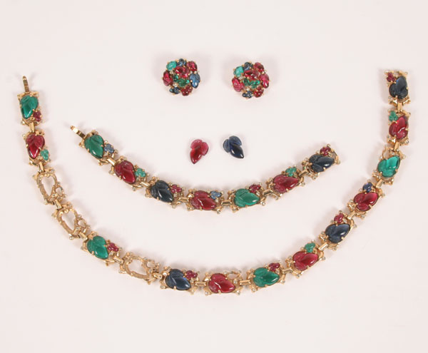 Trifari fruit salad parure necklace bracelet and earrings Necklace 15