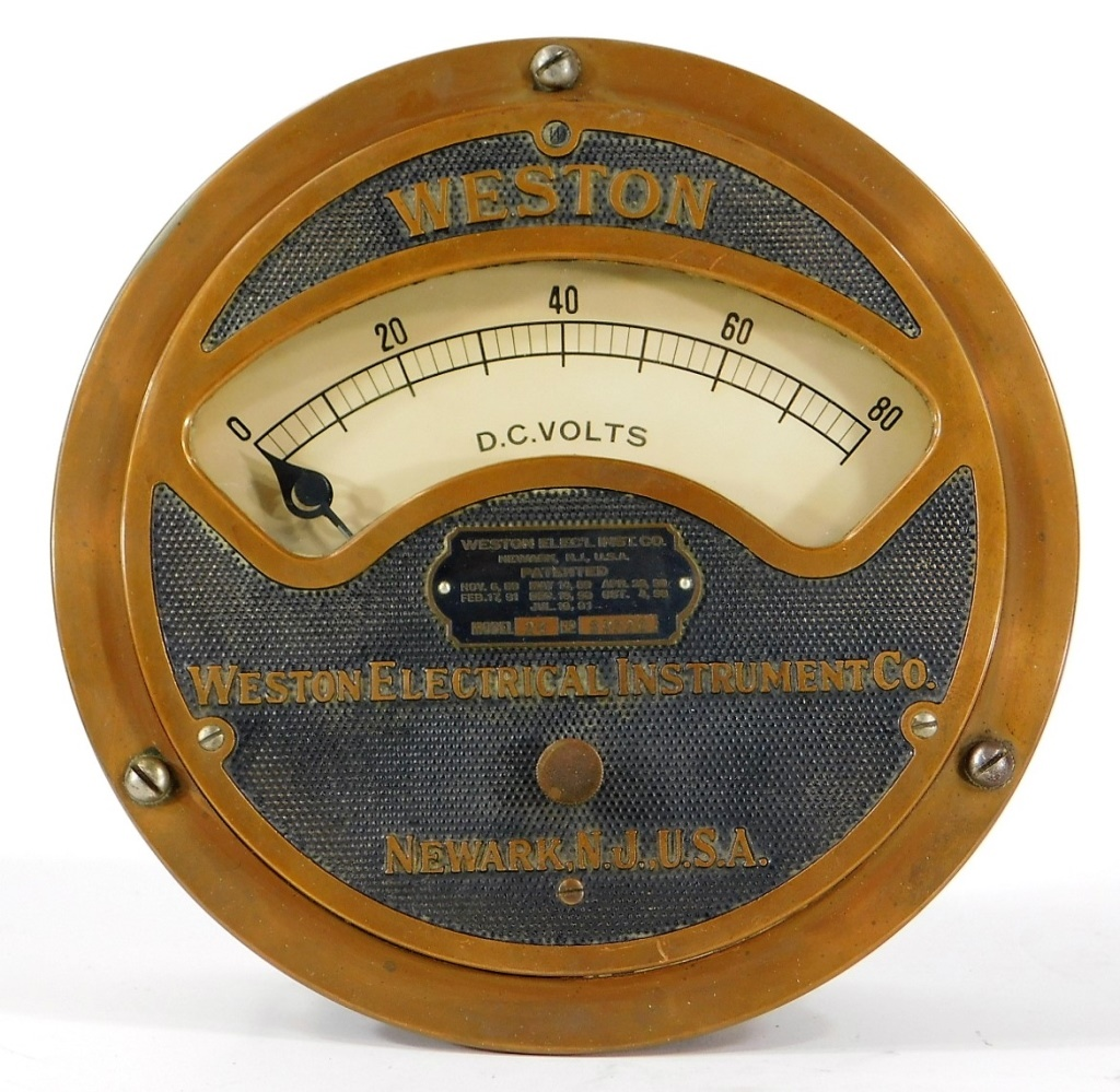 LARGE WESTON MODEL 20 COPPER DC VOLT METER United States