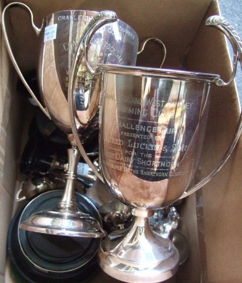 Plated wares comprising A prize trophy formed as a chamber