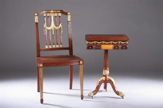 NEOCLASSICAL STYLE PARCEL GILT MAHOGANY MUSIC STAND Late 20th century