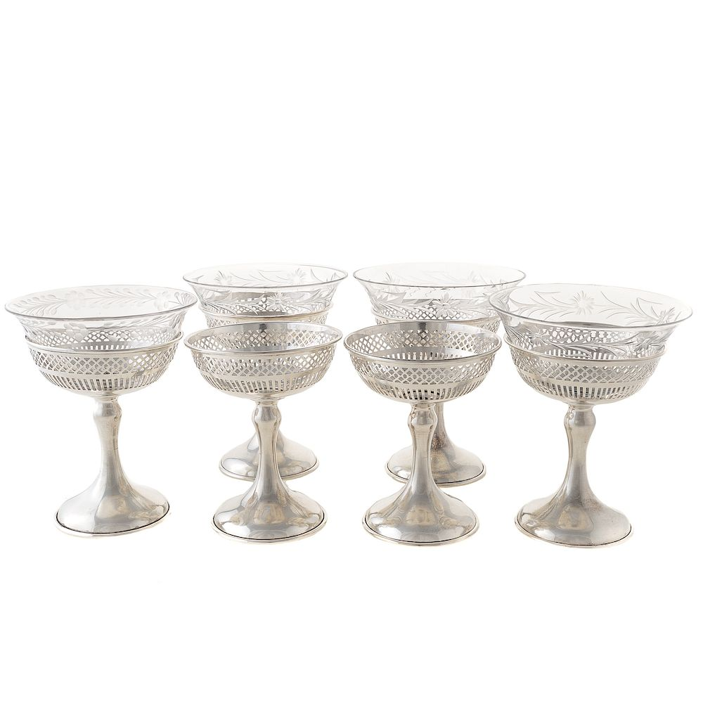 6 Schofield Sterling Sherbet Dessert Cups Early 1903 1905 B
