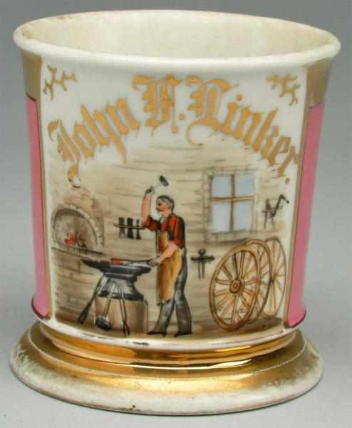Wheel Maker Shaving Mug Gilded John F Tinker T V