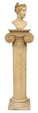 Cast composite bust on column late 20th c in a