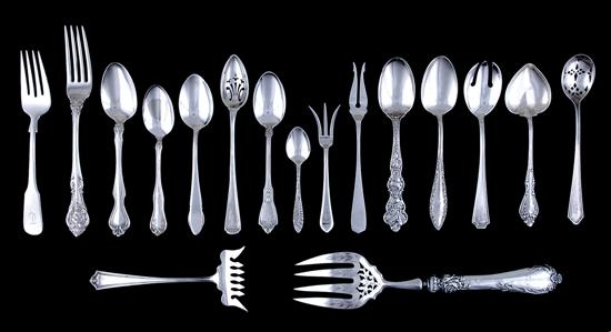 American sterling flatware and serving pieces circa 1900 1950patterns by