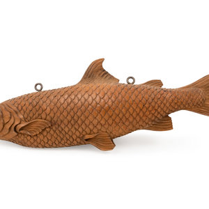 A Carved Pine Fishmonger Shop Sign Likely American 20th Century