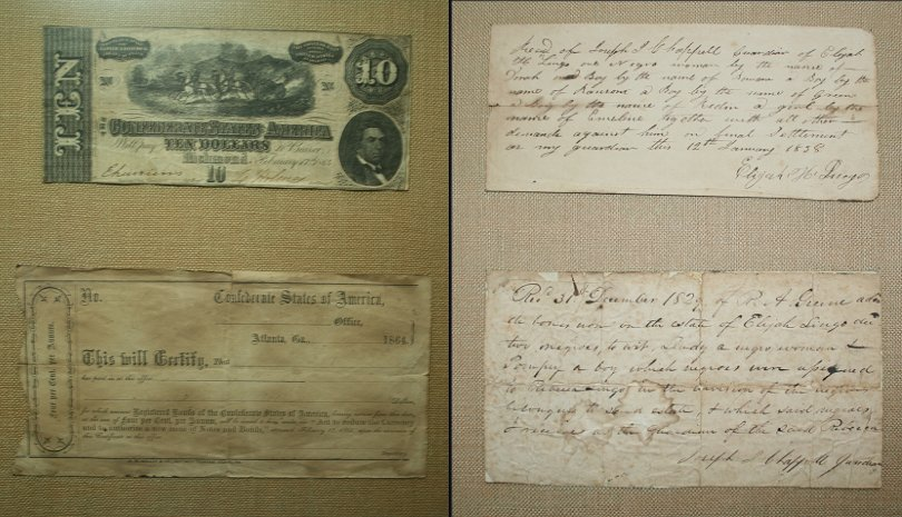 1829 1838 SLAVE PURCHASE RECEIPTS CONFEDERATE 10 BILL BOND To