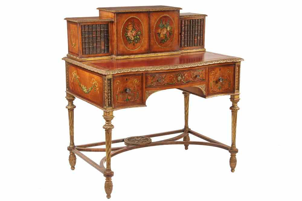 LADIES CUSTOM WRITING DESK 1920s Vintage Italianate Ladies Two Piece