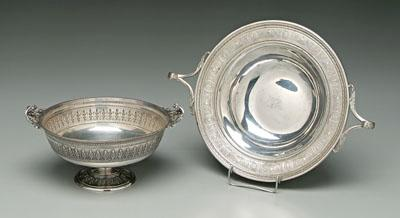 Two sterling bowls one International Wedgwood scroll handles quot D54A