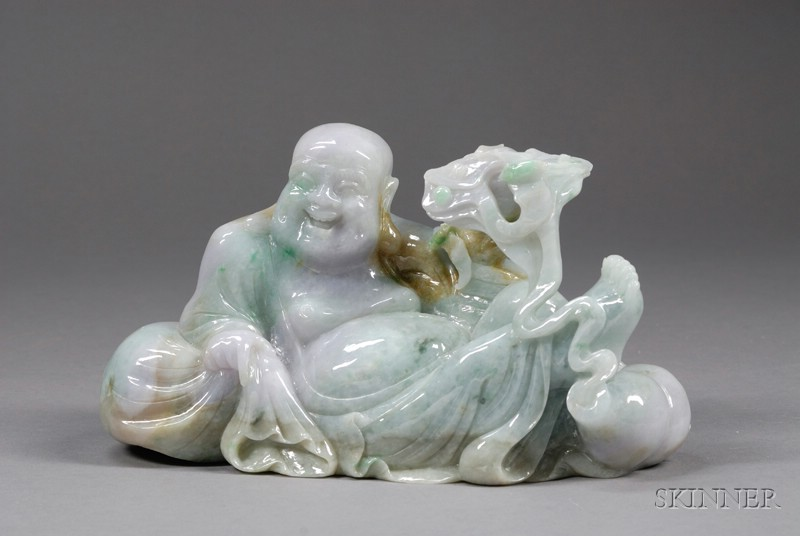 Jade Carving stone of lavender and green carved as a