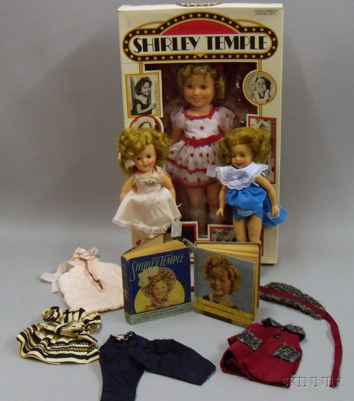 Three Vinyl Shirley Temple Dolls one boxed
