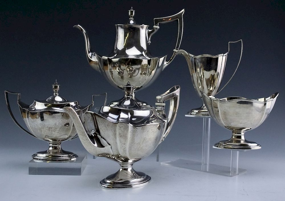 5pc Gorham Sterling Silver Plymouth Tea Set 2259g Vintage five