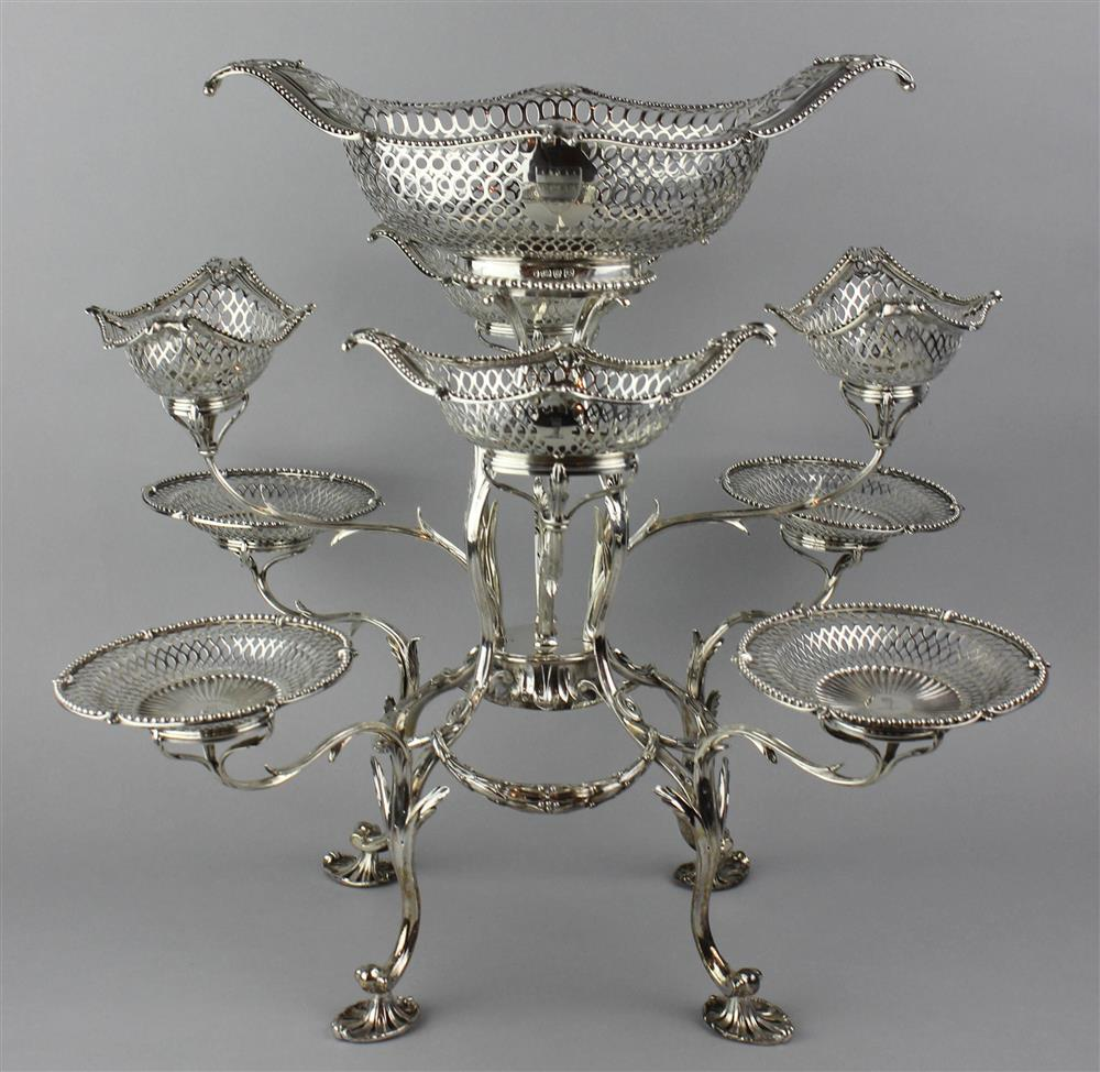 GEORGE III SILVER EPERGNE by Thomas Pitts London 1773 the