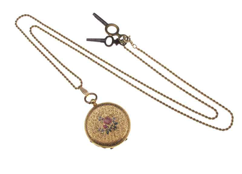 VICTORIAN 18K GOLD POCKET WATCH 18K yellow gold hunter s