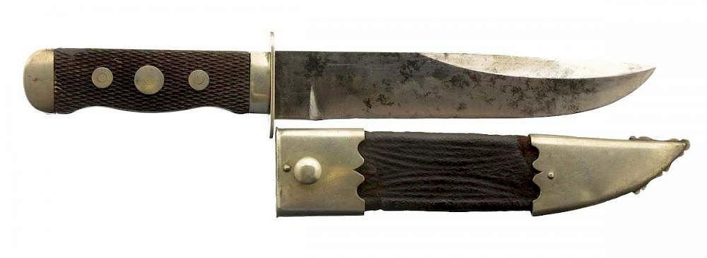 Schively Style American Silver Mounted Bowie Knife Circa 1835 Unmarked
