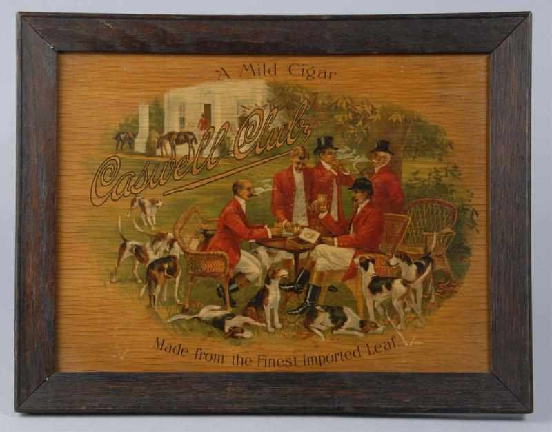 Wooden Caswell Club Cigar Advertising Sign Description Circa 1910 Beautiful