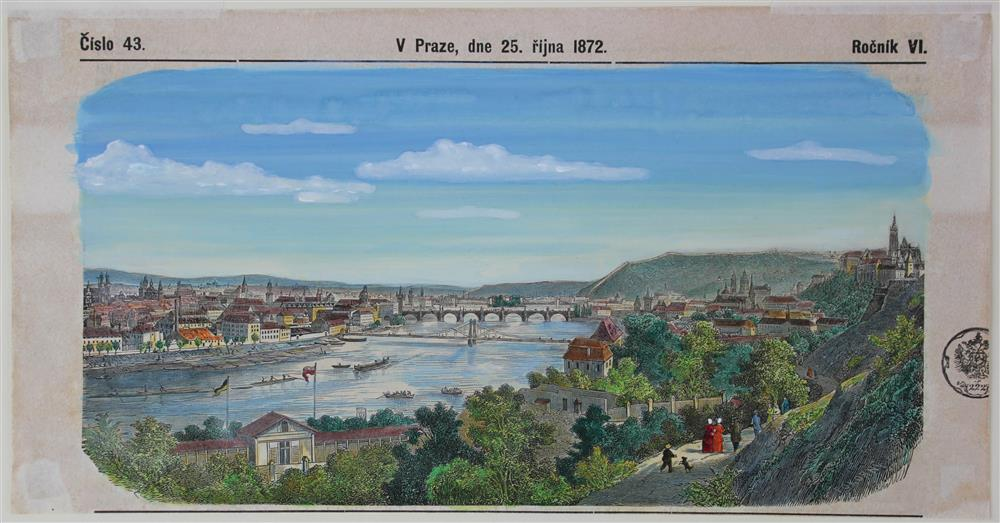 POSSIBLY VACLAV POKORNY CZECH 1851 1940 VLTAVA RIVER PRAGUE 1872