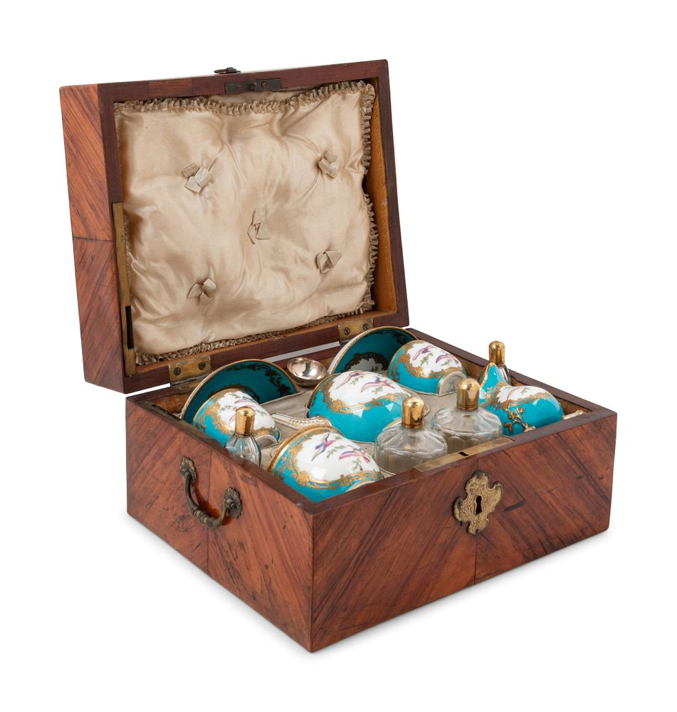 A Sevres Painted and Parcel Gilt Porcelain Tea and Cordial