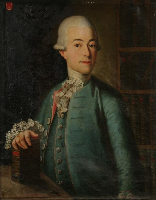 GERMAN SCHOOL 18th century PORTRAIT OF FRANCIS CARL EBELIN inscribed