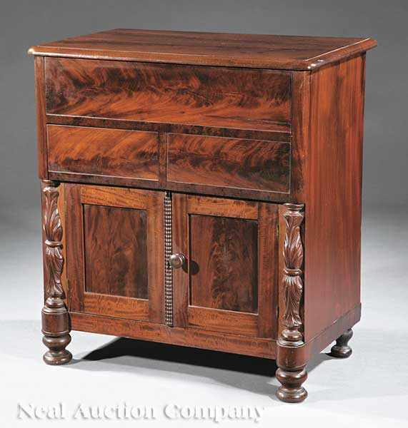 An American Late Classical Mahogany Dry Sink 19th c molded