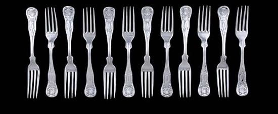 Faber Sons sterling forks Philadelphia New Orleans 1827 81 matching