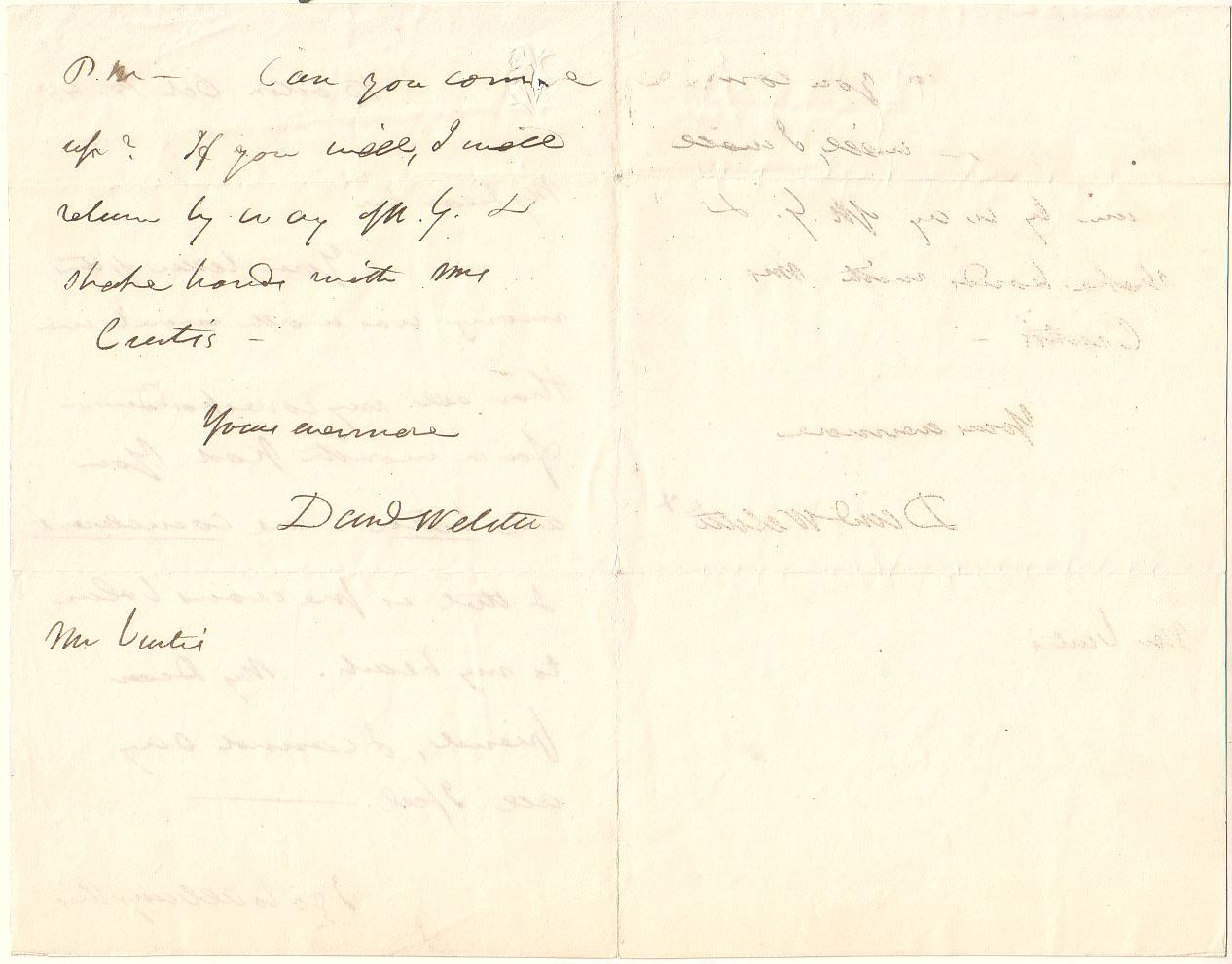 WEBSTER DANIEL Autograph Letter Signed to George Ticknor Curtis his