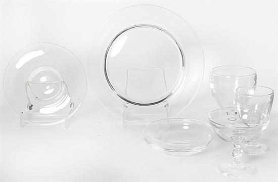 Stueben crystal stems plates and bowls Corning New York 20th