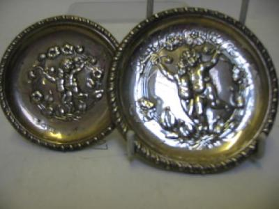 TWO GRADUATING EDWARDIAN PIN TRAYS maker John William Deakin Chester