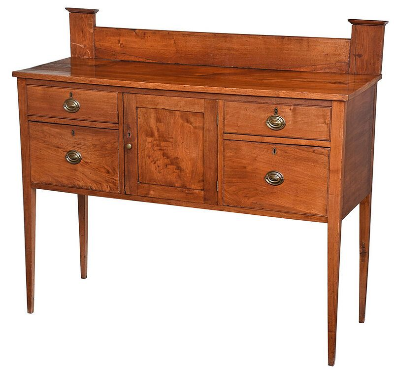 Southern Figured Walnut and Yellow Pine Huntboard attributed to Georgia