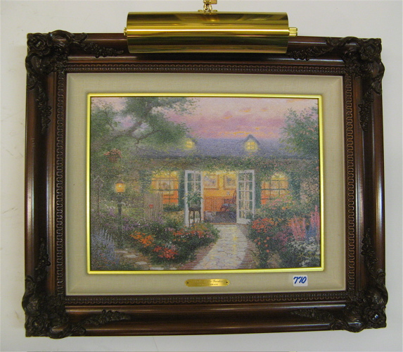 THOMAS KINKADE LIMITED EDITION OFFSET COLOR LITHOGRAPH embellished with oil