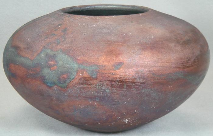 Contemporary pottery bowl with iridescent glaze 13 d 7 1