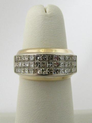 14k yellow gold invisible set princess cut diamond ring 2