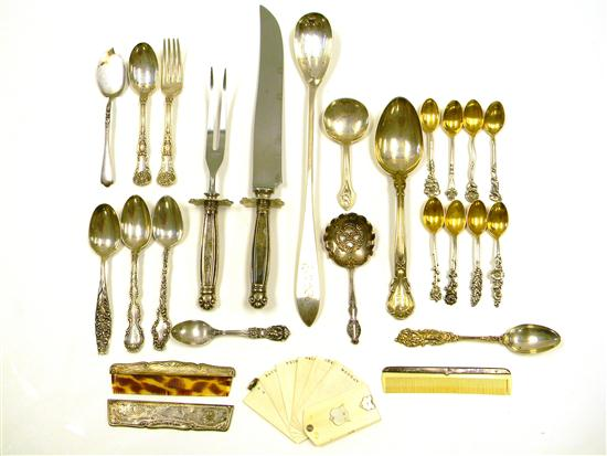 SILVER sterling assortment of twenty five pieces including pierced bon