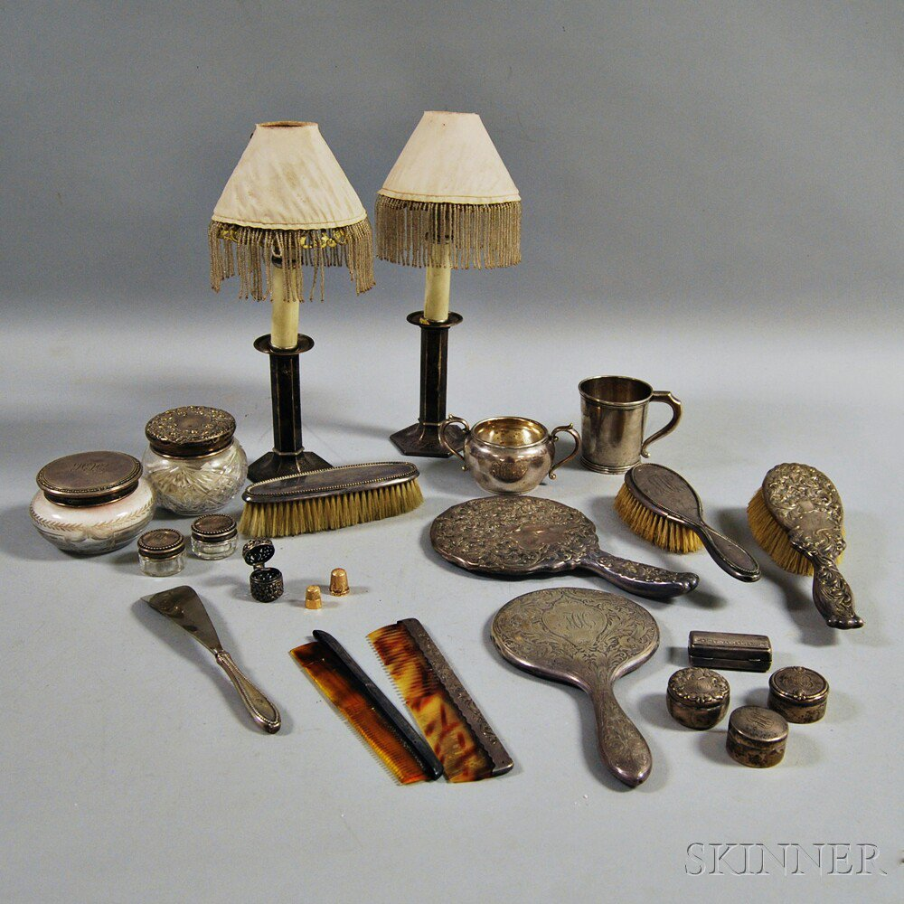 Group of Mostly Sterling Silver Vanity Items including a Gorham