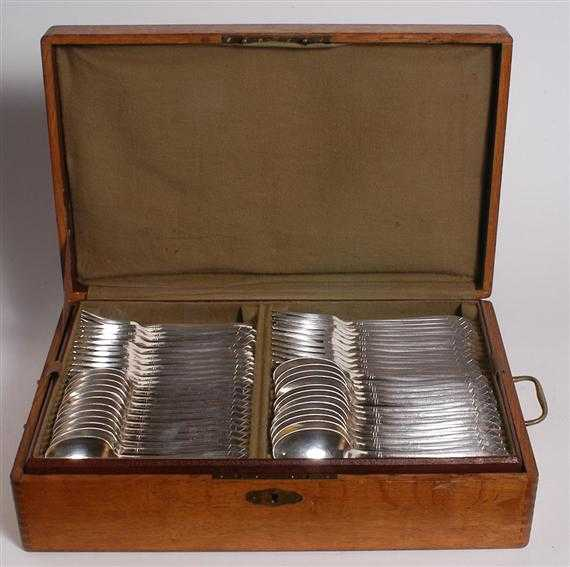 FRENCH SET OF CUTLERY Paris 1920 Silver plate 85 pieces