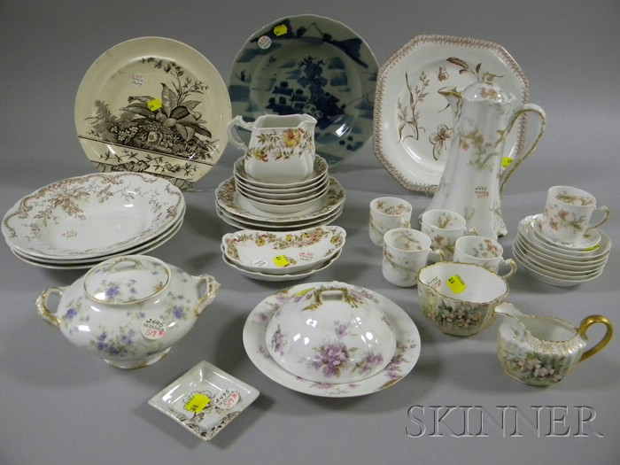Thirty seven Pieces of Assorted Mostly Transfer Decorated Limoges and