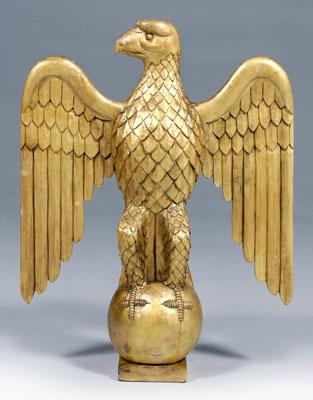 Large carved and gilt wood eagle spread wings carved and