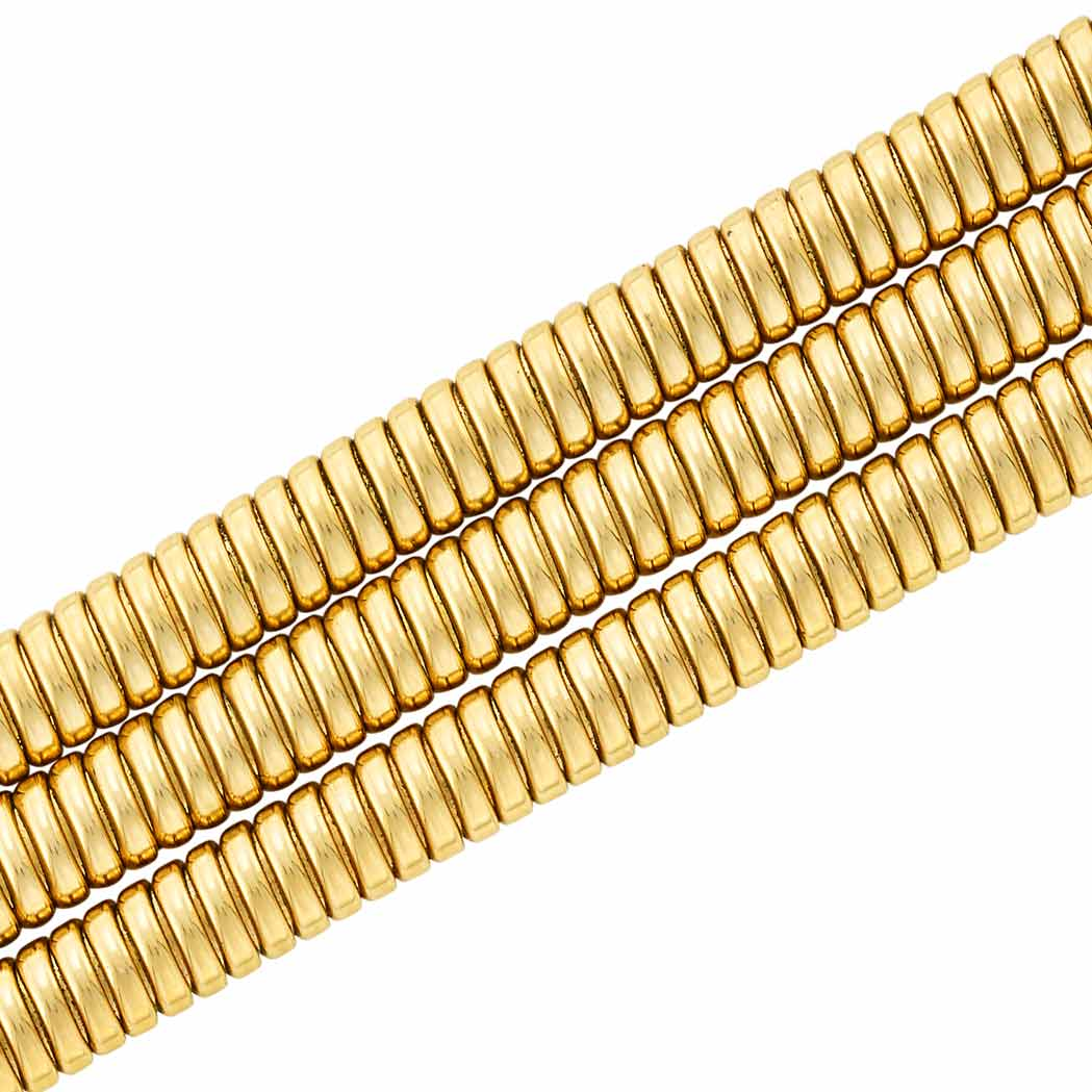 Three Row Gold Snake Link Bracelet 18 kt ap 66
