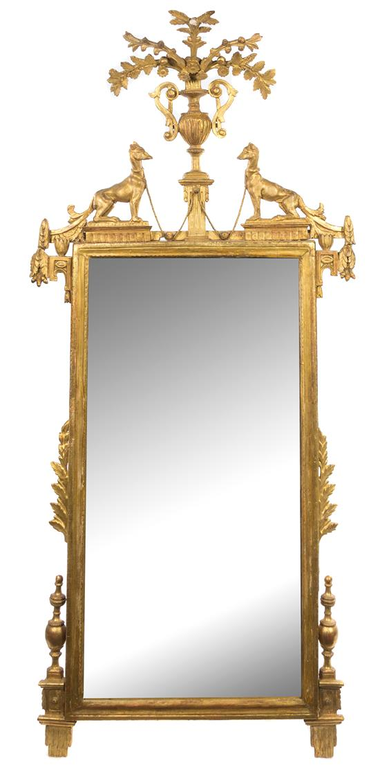 Sale 504 Lot 375 An Italian Neoclassical Carved Giltwood Mirror