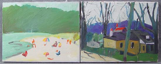 Ted Turner American 1922 2002 Pair of oil on canvas