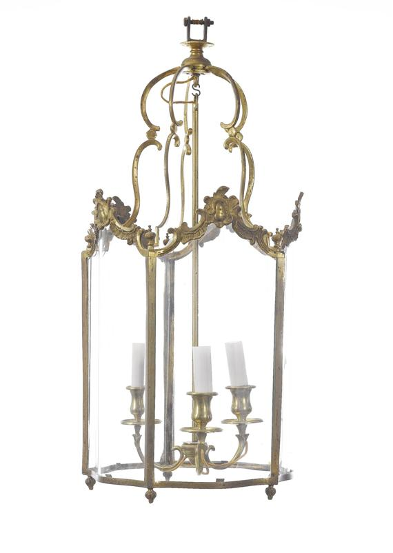 HALL LANTERN Louis XV style 19th c Brass and bronze