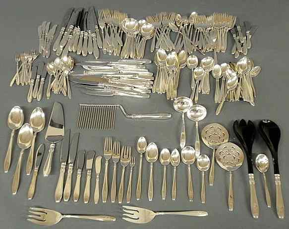 Sterling silver flatware service by Gorham in the Nocturne pattern
