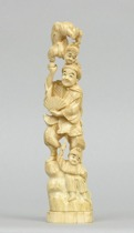 A Second Acrobatic Carved Ivory Group Japanese ca 19th Century