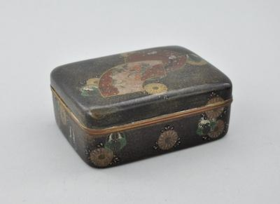 A 19th Century Japanese Goldstone Cloisonne Box Intricately worked cloisonne